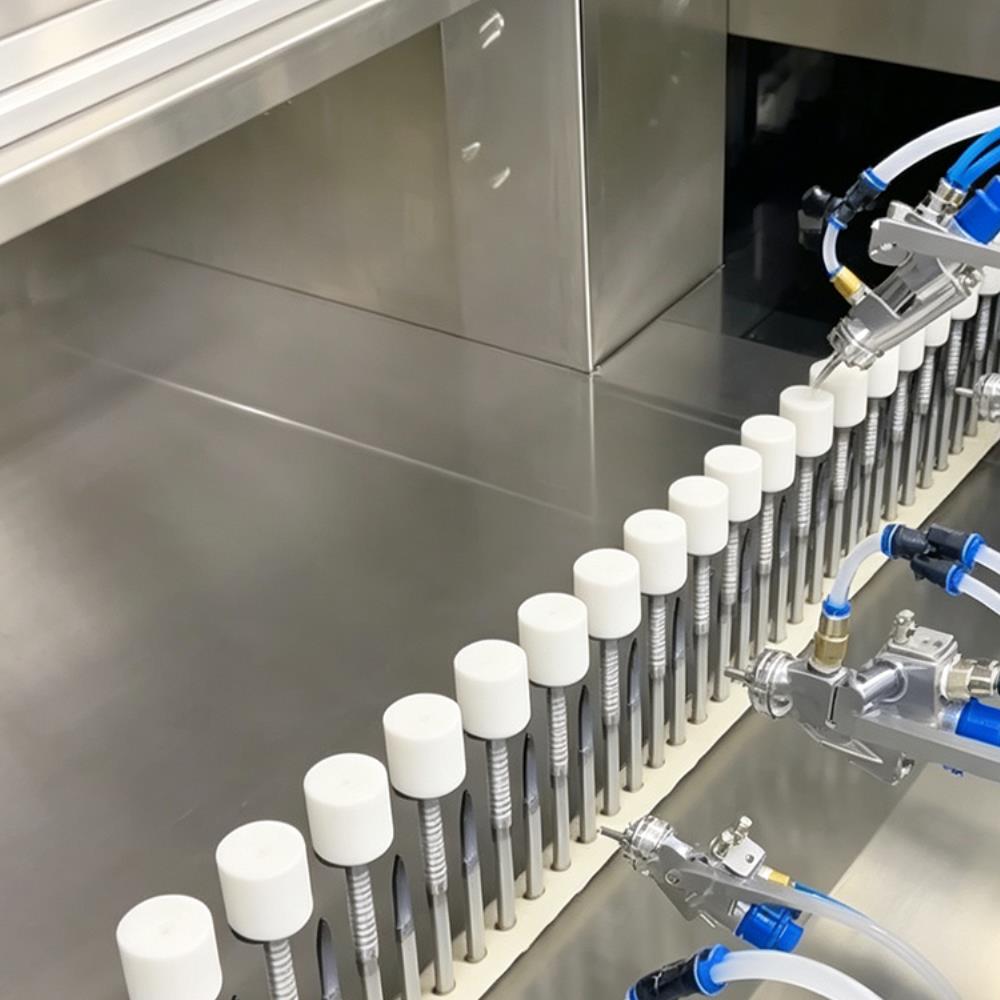 Automatic Spraying Equipment UV Spraying Coating Line for Cosmetic Lipstick Tubes