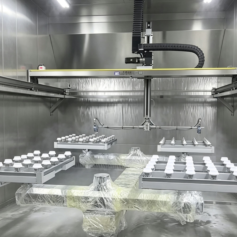Auto Parts Automatic Spraying Line for Gear shift knob housing plastic spraying machine