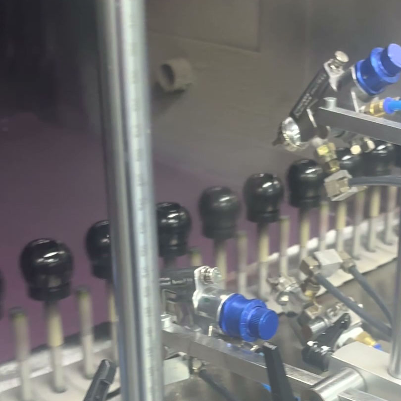 Glass bottle spray coating line