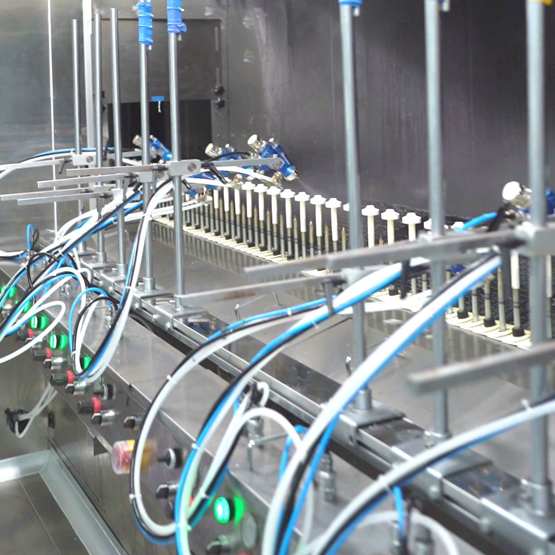 Rubberized Feel Vacuum Coating UV Spray Line for Skincare Bottles